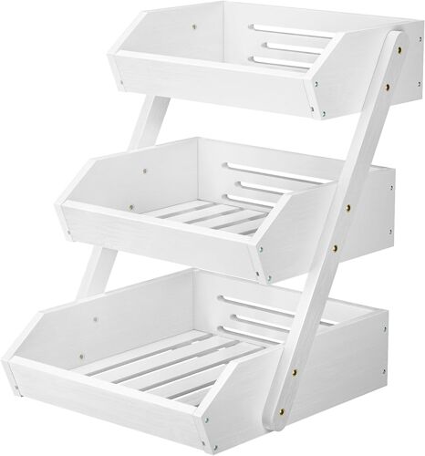 Panier À Fruits Et Légumes 3 Niveaux En Bambou