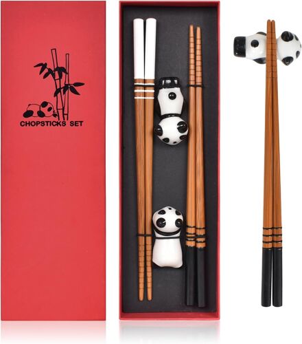Set De Baguettes Avec Repose-Panda Et Boîte Cadeau