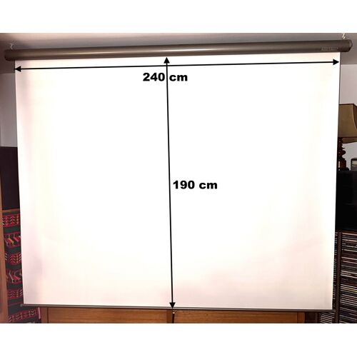 Écran de projection, toile. Marque DELUXE. 120"" Format 4:3 Accrochage au plafond.