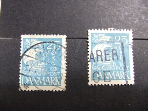 Li 80 Dinamarca Danmark 1927 1930 / Rey Christian X - Velero / Yvert 183 X 2 Fu