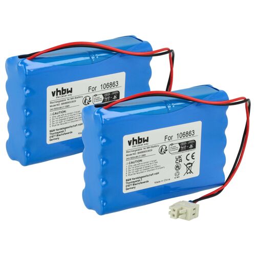 vhbw 2x Batterie remplacement pour Geze ACN-GZ1, DCU1, TO1013, MGN0947, T01013, G106863 pour porte coulissante électrique (0,9Ah, 24V, NiMH)