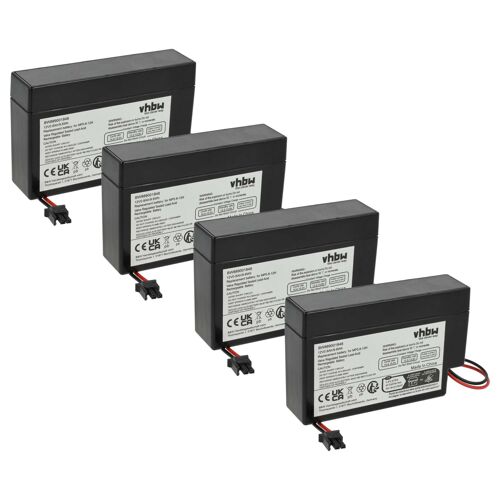 vhbw 4x Batterie compatible avec Rollomatic DFR 2000 Nr. 1 (800mAh, 12V, AGM, connecteur AMP)