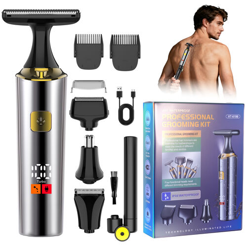 Tondeuse À Cheveux Hatteker Ht-6199 Rasoir Pour Homme Kit 4 En 1 Tondeuse Nez Et Barbe