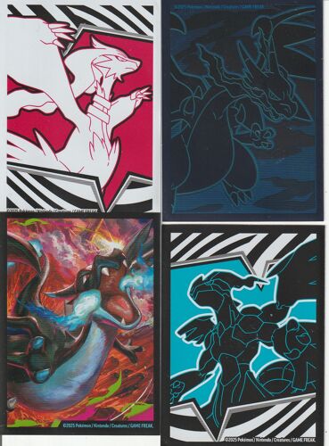 4 Protèges Cartes Pokémon - Dracaufeu - Zekrom