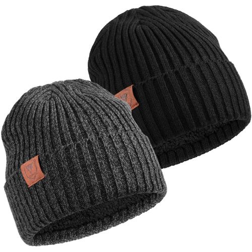 Bonnet Chapeau Hiver Pour Hommes Femmes Unisexe Bonnet À Revers Bonnet Tricoté Doux Et Chaud Hiver Temps Froid Ski Outdoor Moto Montagne Camping