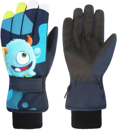 Gants De Ski Enfants Moufle Chaud Hiver Pour Garçon Fille Coupe-Vent Respirant Pu Les Palmiers Neige Ski Snowboard Vélo Équitation Sport 2-13 Ans