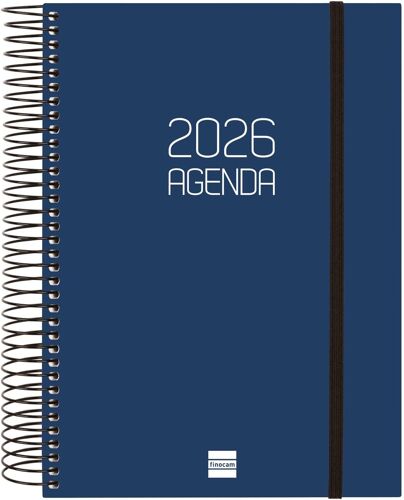 Agenda Spirale 2026 1 Jour Par Page | Janvierdécembre (12 Mois) | Agenda Annuel 2026 Avec Élastique | Couverture Polypropylène Spirale Opaquebleufrançais