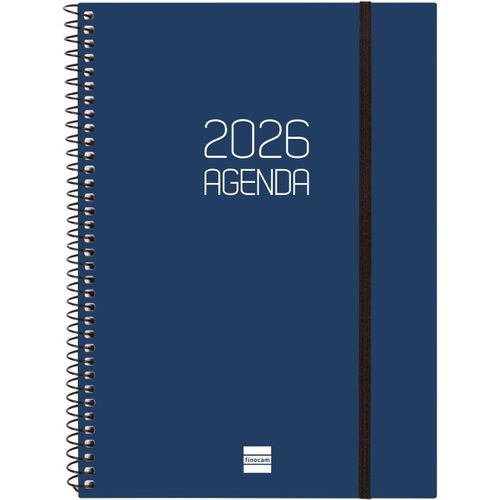 Agenda Spirale 2026 Semaine Sur 2 Pages Présentation Horizontale | Janvierdécembre | Agenda Annuel 2026 Avec Élastique | Couverture Polypropylène Spirale Opaquebleufrançais