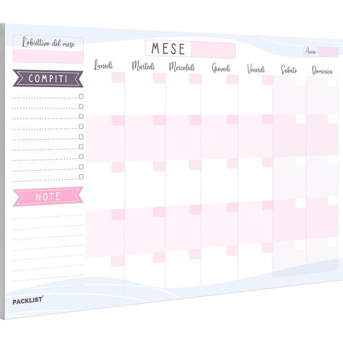 Planner Mensile Scrivania - Planning Mensile Da Tavolo A4, Agenda Mensile, 25 Flogi - Monthly Planner - Agenda Appuntamenti - Calendario Mensile Da Tavolo Perpetuo Di Design Esclusivo
