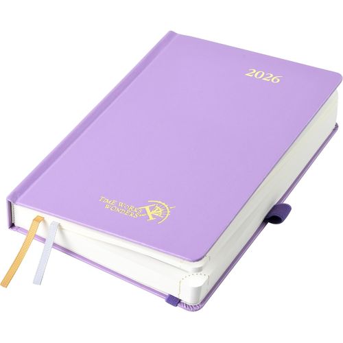 Agenda 2026 Journalier 21,5 X 14,5 Cm - Couverture Rigide, 1 Page Par Jour A5 Planner, D'jan 2026 À Déc 2026-12 Mois, Avec Signet À 2 Rubans, Papier 80 G/M², Violet