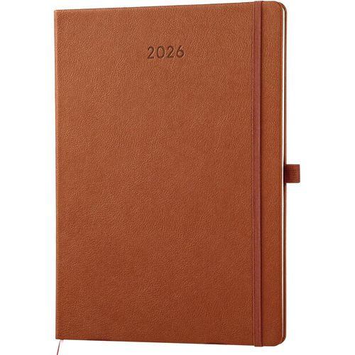 Agenda 2026 Semainier A4 Français Brun, Weekly Planner Horizontal Organiseur Hebdomadaire Professionnel Grand Format, Agenda 2026 Journalier Janvier À Décembre 2026