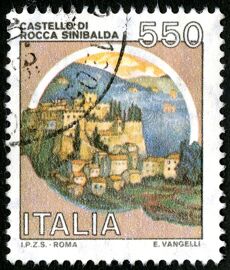 Timbre Oblitéré Italia, Castello Di Rocca Sinibalda, 550