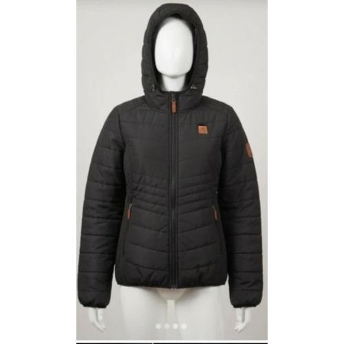 Doudoune Noire Mi-Saison Matelassée Avec Capuche – Style Urbain