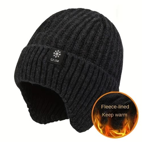 Bonnet D'hiver Épais Et Chaud Pour Hommes Avec Protection Des Oreilles - Idéal Pour Les Hommes Âgés, Papa, Grand-Père - Bonnet D'extérieur Pour L'hiver - Lavable À La Main