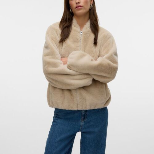 Veste Fausse Fourrure Jaliga Col Italien Femme Vero Moda