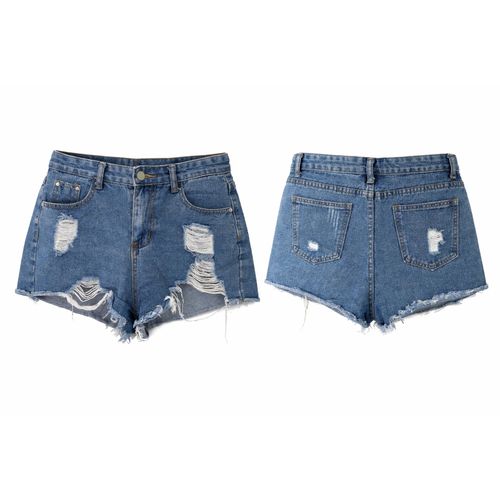 Short Jean’S Bleu Troué Shein Taille M