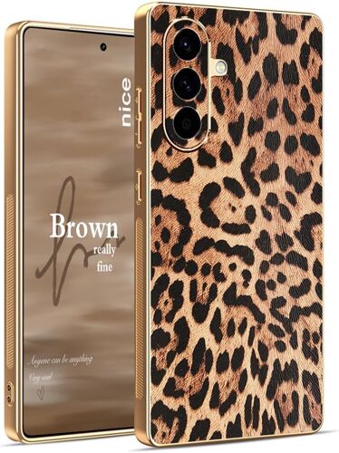 JGD-Coque pour Samsung Galaxy A56 5G Case, Étui Antichoc Classique en Cuir Motif Léopard Guépard Marron, Housse en Silicone TPU Souple Ultra Mince pour Femme. Léopard