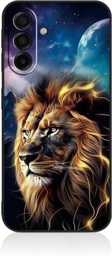 ELVORIX-Coque pour Samsung Galaxy A17 5G avec Motif Animal, Noir Housse Étui de Protection en Silicone Souple Antichoc, Ultra Mince Douce TPU Case pour Samsung A17 5G Cover - Lion B