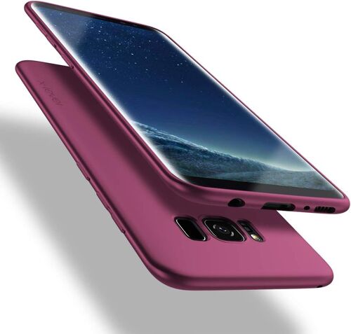 JGD-Coque Compatible avec Samsung Galaxy S8, Silicone TPU Ultra Mince et Anti-Rayures Antichoc de Protection Phone Case Housse en Souple Etui pour Samsung S8 Cover -Vin Rouge