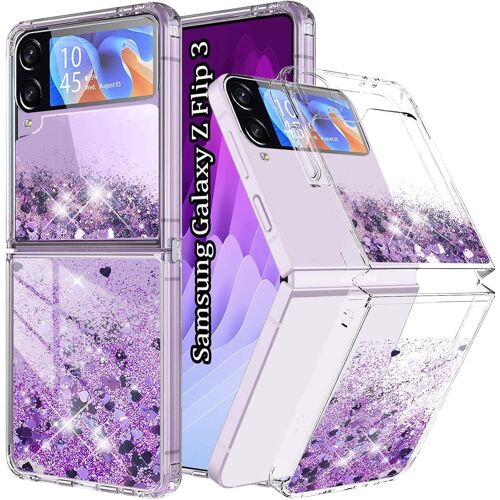 LORANKA-Coque Compatible avec Samsung Galaxy Z Flip 3 5G, Glitter Liquide Transparente en Silicone TPU Antichoc pour Filles et Femmes, Brillante, Texture Sable Mouvant, pour Samsung Z Flip 3 5G.