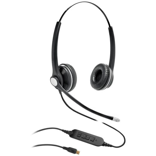 eSTUFF GLB240450 casque Avec fil Arceau Bureau/Centre d'appels USB Type-C Bluetooth Noir