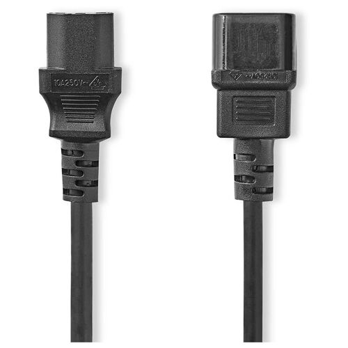 Nedis CEGL10500BK20 câble électrique Noir 2 m Coupleur C14 Coupleur C13