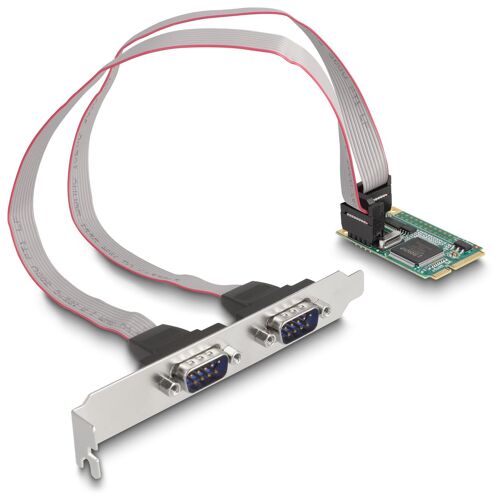 DeLOCK Carte Mini PCIe taille entière à 2 x Serial RS-232 D-Sub, 9 broches