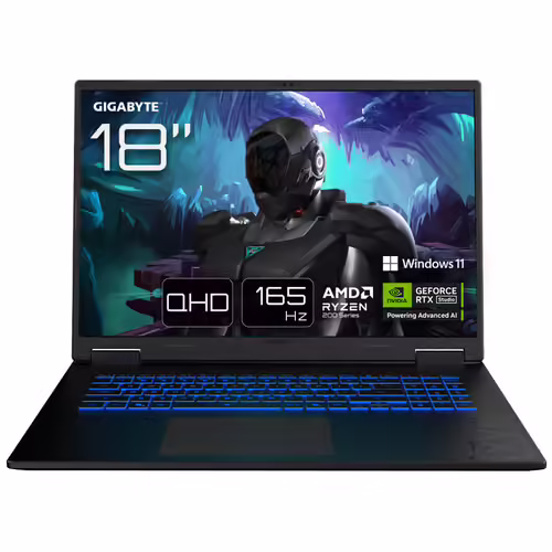 GIGABYTE GAMING A18 Ordinateur Portable - 18", 165Hz WQXGA, AMD Ryzen 7 260, RTX 5060, 32Go DDR5 5600MHz, SSD Gen4 1To, Windows 11 Home, Garantie 2 ans, Dolby Atmos, GAMING A18 3VHK3FRC64SH