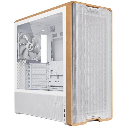 Lian Li Lancool LAN217W unité centrale Midi Tower Blanc, Bois