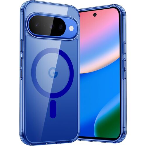 ELVORIX-Coque Magnétique pour Google Pixel 10/10 Pro 2025 Compatible avec MagSafe et Chargeur Pixelsnap, Étui Housse Antichoc Bumper, Arrière Transparent Anti-Rayures (Indigo)