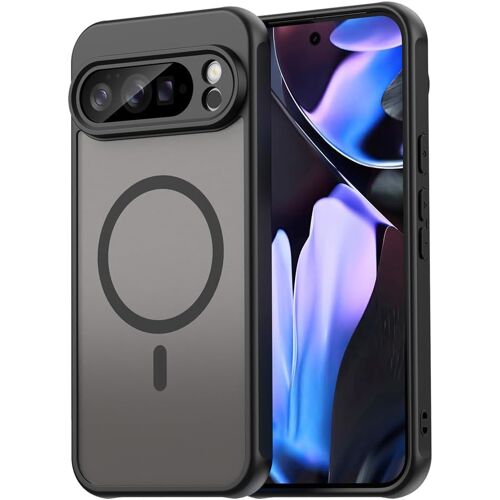 LORANKA-Coque pour Google Pixel 10 Pro XL, Coque Antichoc intégrale avec Anneau arrière à adsorption, étui Fin Transparent Anti-Rayures (Black)