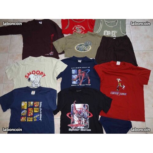 T-Shirt Lucky Luke, Manches Courtes, En Bordeaux, Taille 10 Ans