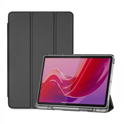 Coque en simili cuir compatible pour Lenovo Tab M11 2024 TB330FU 11"" - Noir - Visiodirect -