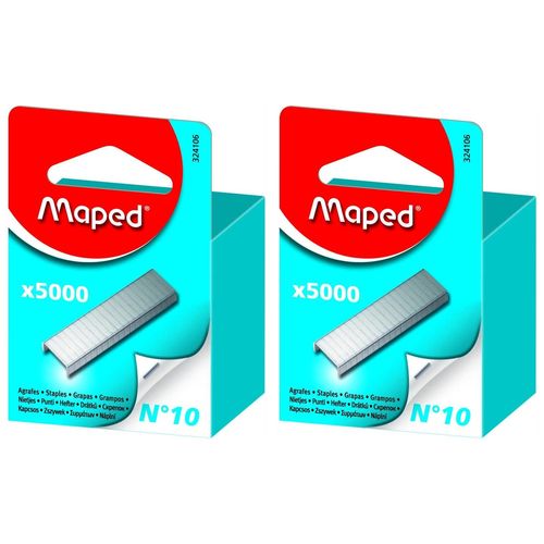 Maped Lot De 2 Boites De 5000 Agrafes N° 10 Zinguées