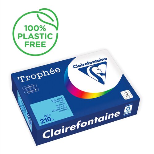 Clairefontaine Ramette Papier Fsc A4 210g 250 Feuilles Bleu Alize