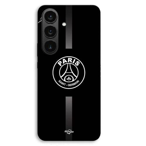 Coque Pour Samsung Galaxy S26 PSG logo jordan gris fond noir Maniacase