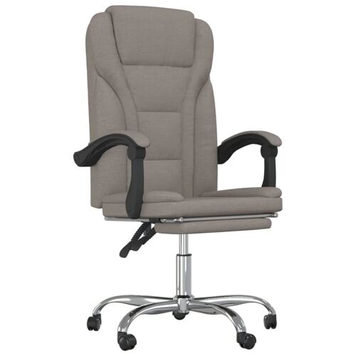 Chaise fauteuil siège pivotante de inclinable de bureau informatique étude tissu taupe Helloshop26 02_0024274