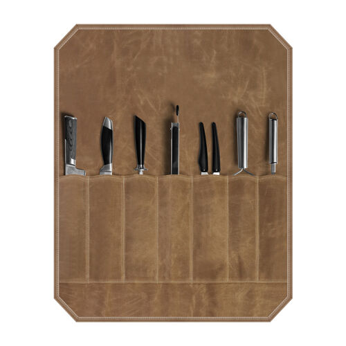 Sac à couteaux de camping en toile - Rangement pour couteaux de chef Kaki