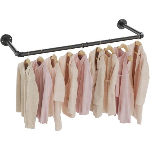 Portant à Vêtements Industriel, Penderie Murale, Portemanteaux Muraux, Style Industriel Tringle Vetement Murale, DIY Dressing Chambre, Noir, 97 cm, SG97B-1