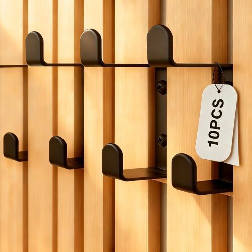 10 Pièce Crochet Porte Manteau, 13 mm Crochet pour Panneaux Acoustiques, Acier Carbone Patère Murale, Double Panneau Tasseau Crochets Mural, pour Serviettes, Vêtements, Panneaux Acoustiques