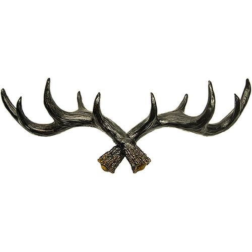 ® Vestiaire en bois de cerfs - noir 49 cm - habitation et décoration \u2013 accessoire intérieur stylé- capacité élevée