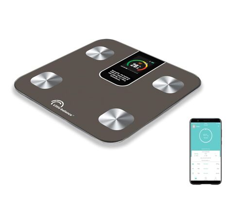 8837 Ic-X4-Tft, Pèse Personne, Ecran Xxl Couleur, Balance Impédancemètre Connecté, Pèse-Personne Intelligent Avec Application, Sans Pile Usb-C, 4 Électrodes, 22 Mesures, 180 Kg/50 G