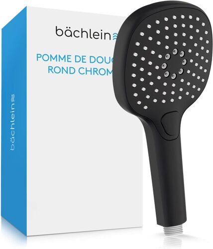 Pommeau De Douche Universel - Pommeau De Douche Avec 3 Types De Jets, Facilement Interchangeable Grâce Á Un Bouton-Poussoir Pratique - Douchette Á Main Avec Raccord Standard G 1/2