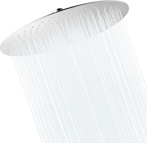 600 Buses Autonettoyantes Tete de Douche Ronde, 25 Cm Tête De Douche Pluie Économiseur D'eau En Acier Inoxydable 304, Regendusche Avec Finition Miroir 8K
