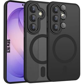 Coque pour Samsung Galaxy S26 Plus, Protection avec Anneau Magnétique et Vitre Caméra - Translucide Noir - E.F.Connection
