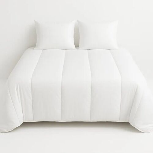 Couette Tempérée - Mortreux - 240x260 Cm - Microfibre Blanche - 400g/M² - Fabrication Française