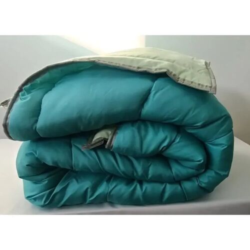Couette - Bicolore Vert Bleu/Vert Pale - 220x240 Cm - Tempérée - Garnissage Polyester