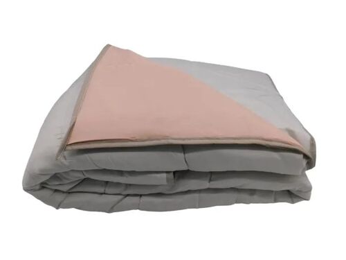 Couette Ultra Légère Gris Clair / Rose Clair - 2 Personnes 220 X 240 - Spécial Été - Mortreux