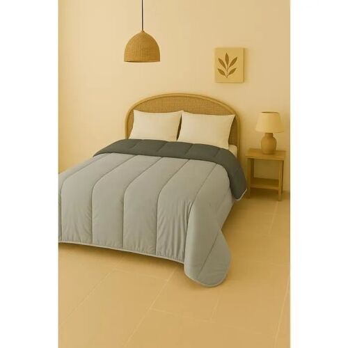 Couette Tempérée Gris Foncé/Gris Clair - 2 Personnes 220 X 240 - Mi Saison - Mortreux