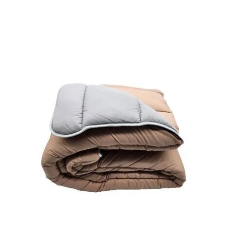 Couette Ultra Chaude Gris Anthracite/Sable - 1 Personne 140 X 200 - Spécial Hiver - Mortreux